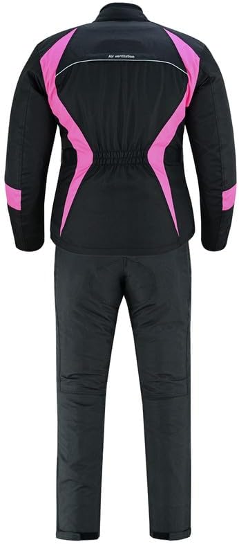 WARRIOR Gears NEW Ladies Motorcycle Textile Suit 600D Cordura Waterproof Breathable Ventilation CE Armour Removable Lining Womens Motorbike Bikers Protection Suit