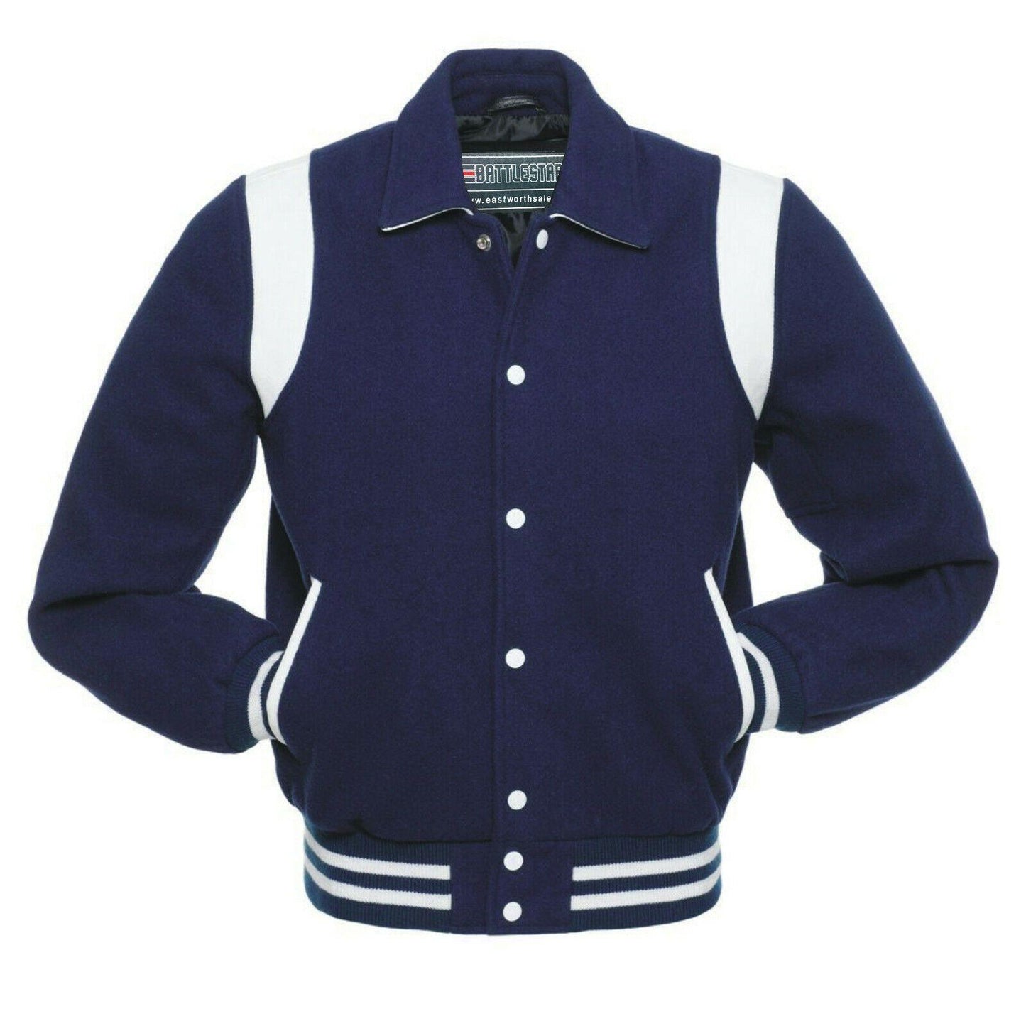 Warrior Gears Classic Byron Collar Varsity Jacket | University | Letterman Bomber Jacket - Warrior Gears