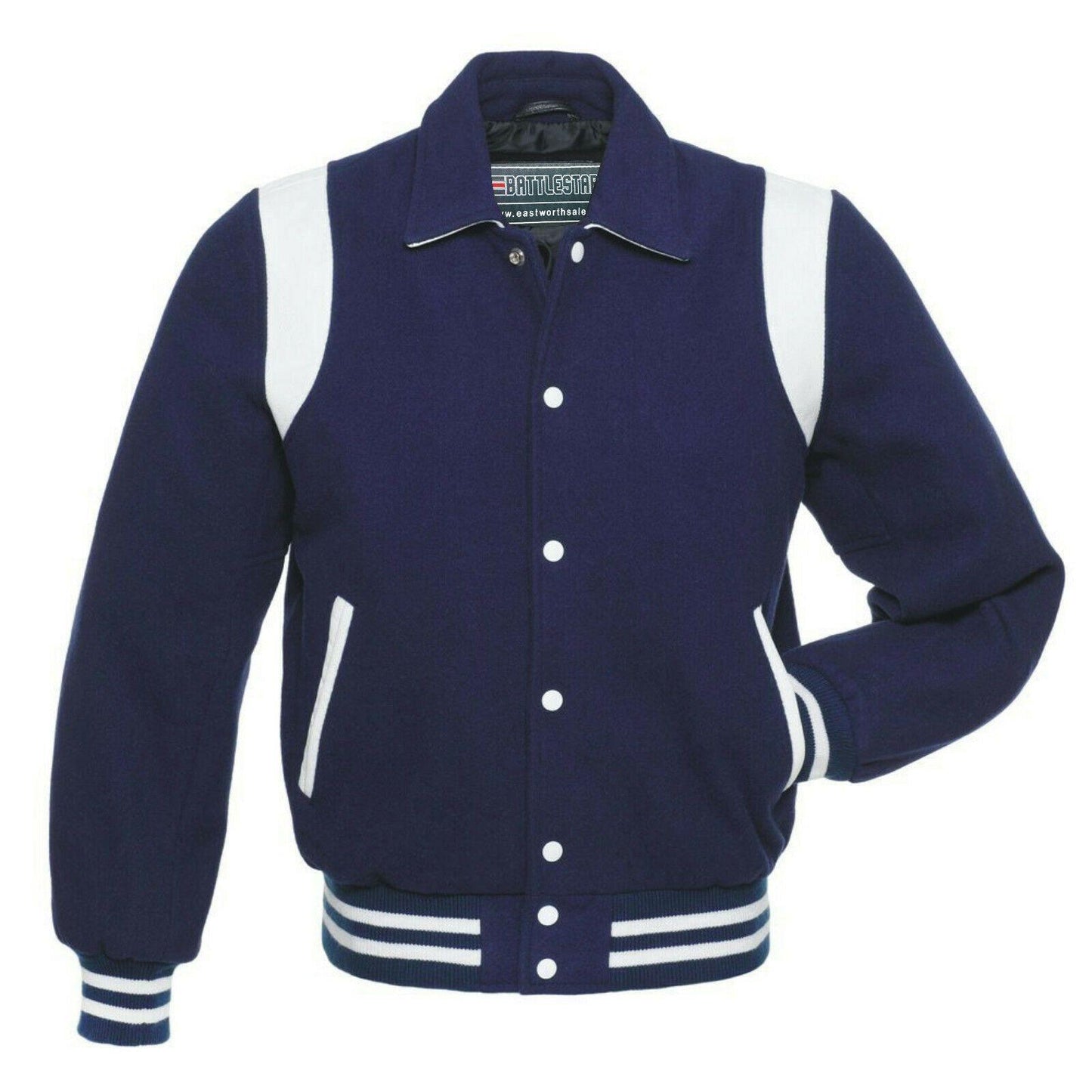 Warrior Gears Classic Byron Collar Varsity Jacket | University | Letterman Bomber Jacket - Warrior Gears