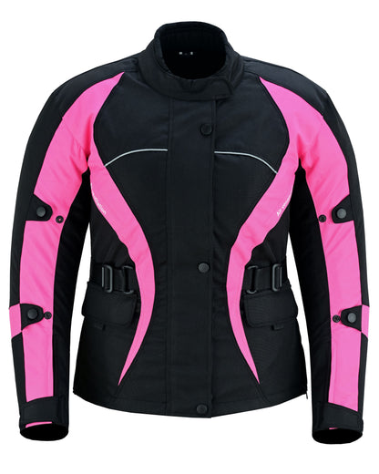 WARRIOR Gears NEW Ladies Motorcycle Textile Suit 600D Cordura Waterproof Breathable Ventilation CE Armour Removable Lining Womens Motorbike Bikers Protection Suit