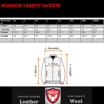 Warrior Gears Classic Varsity Jacket | University | Letterman Bomber Jacket with Hood - Warrior Gears